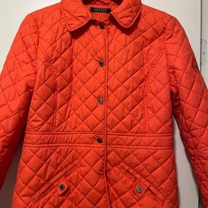 Lauren by Ralph Lauren, Women’s size small quilted jacket. Color: Coral